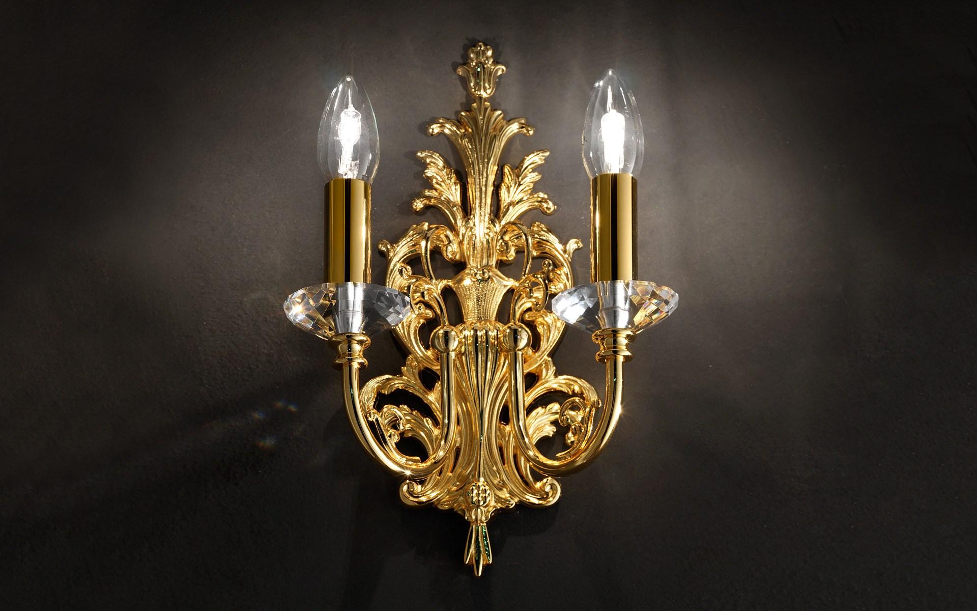 Incandescent brass wall lamp | Brass & Spots Ve 1073 A1 / 1073 A2 by Masiero