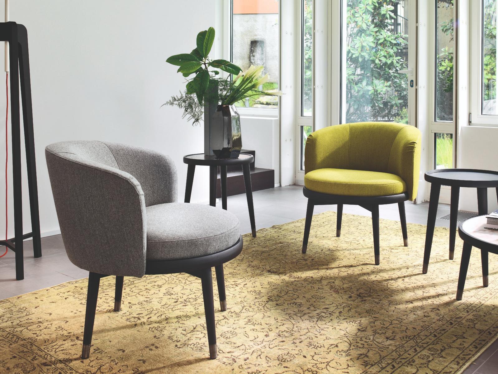 Upholstered fabric easy chair | Daphne by Porada