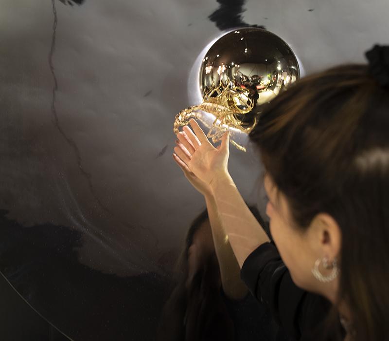 Wall-mounted stainless steel mirror with integrated lighting | Metamorphosis by Boca Do Lobo