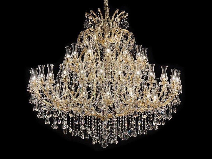 Painted metal chandelier with crystals | Maria Teresa Ve 905 by Masiero