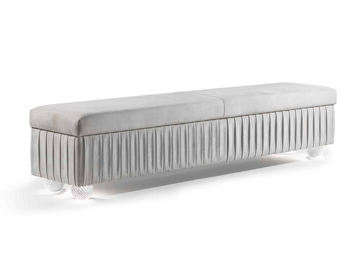 Storage upholstered leather bench | Plissé by Reflex