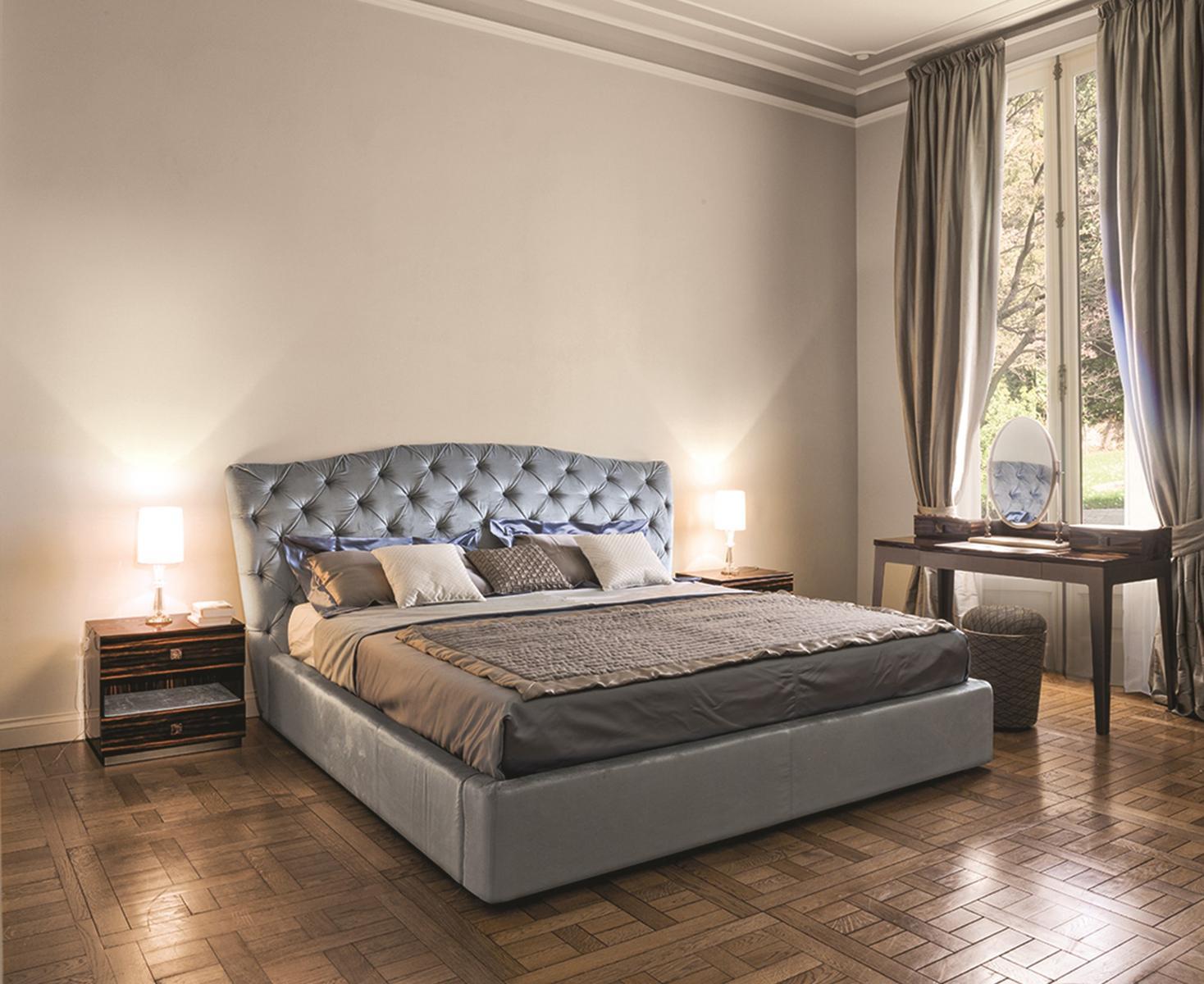 Rectangular veneer bedside table with drawers | Phil by Longhi