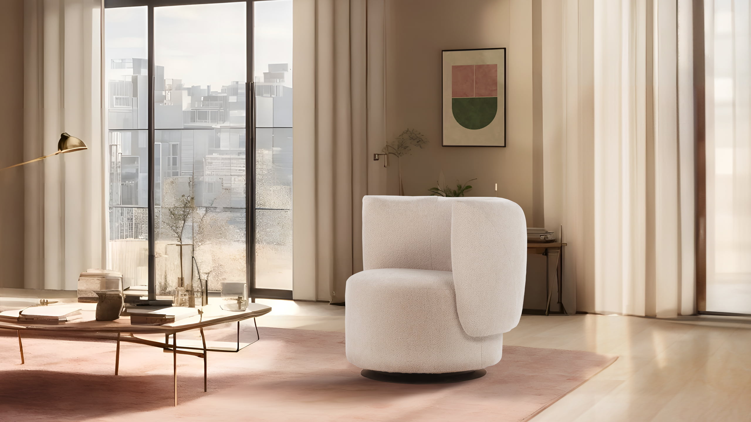 The 'Milla' armchair offers a compact, stylishly retro design with a comfortable round backrest and the versatility of fixed and swivel base options. | Milla by Calia Italia