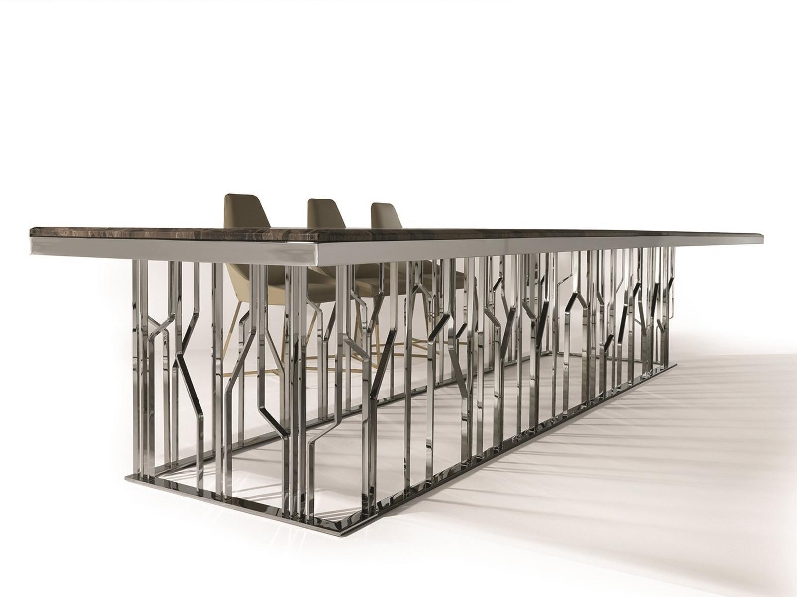 Rectangular metal table | Ginza by Longhi