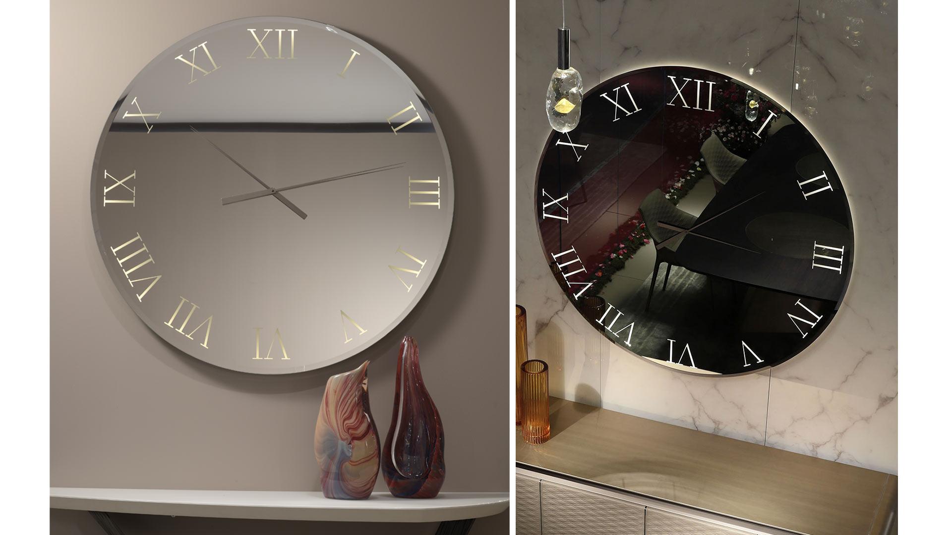 Mirror / clock | Titanium by Reflex