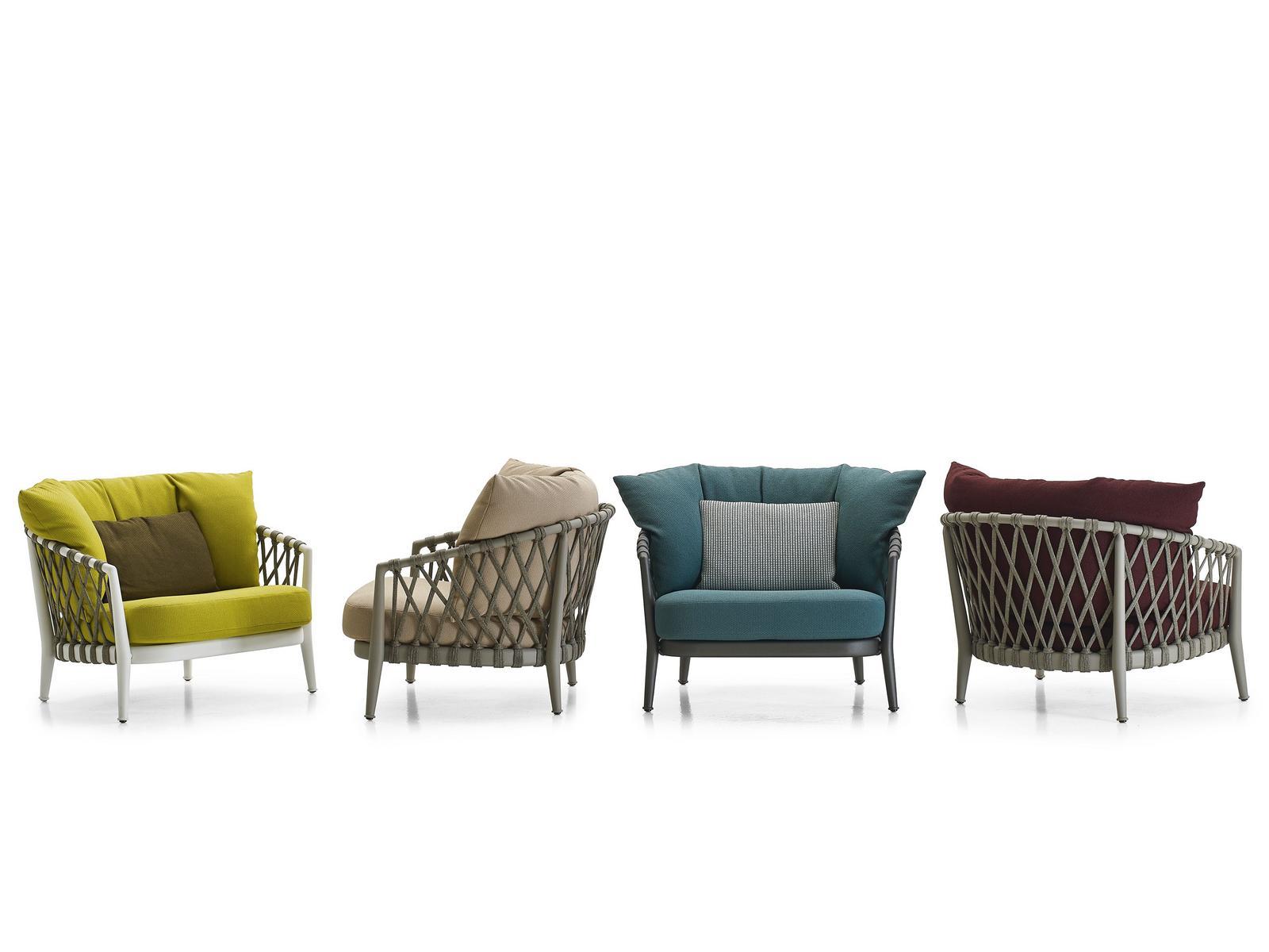 Fabric armchair with armrests | Erica by B&B Italia