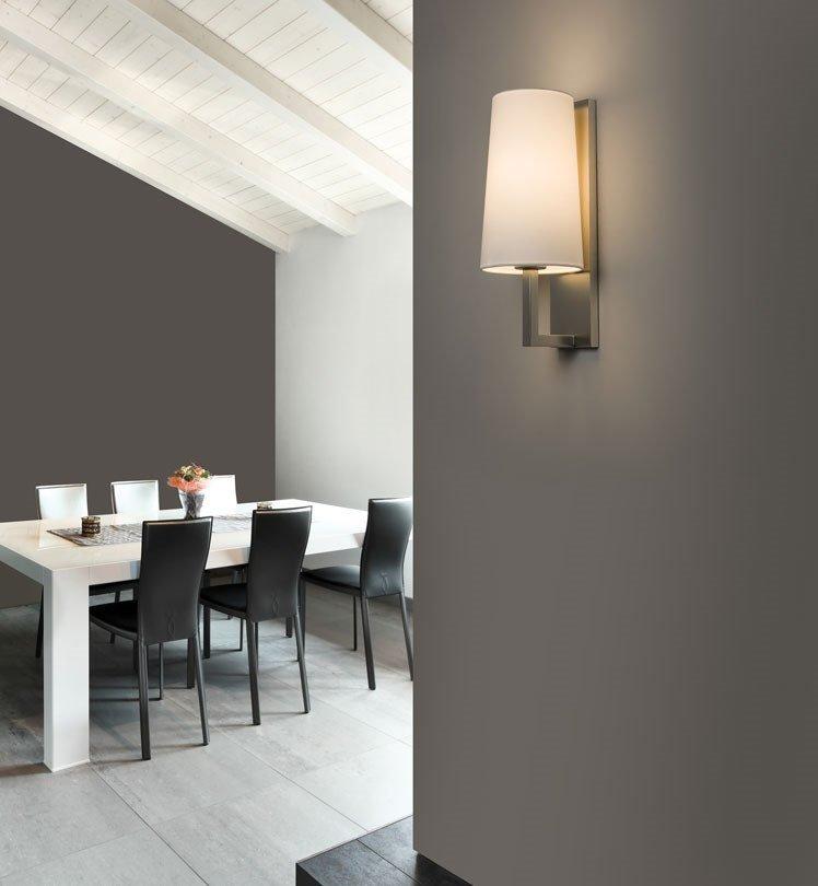 Aluminum wall lamp and fabric lampshade | Riva by Astro lighting
