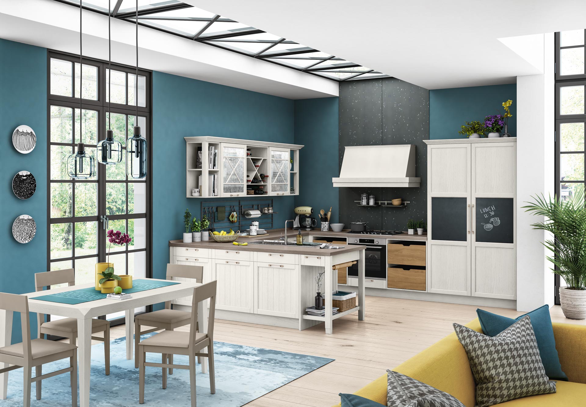 Lacquered kitchen with handles Creo kitchens Contempo