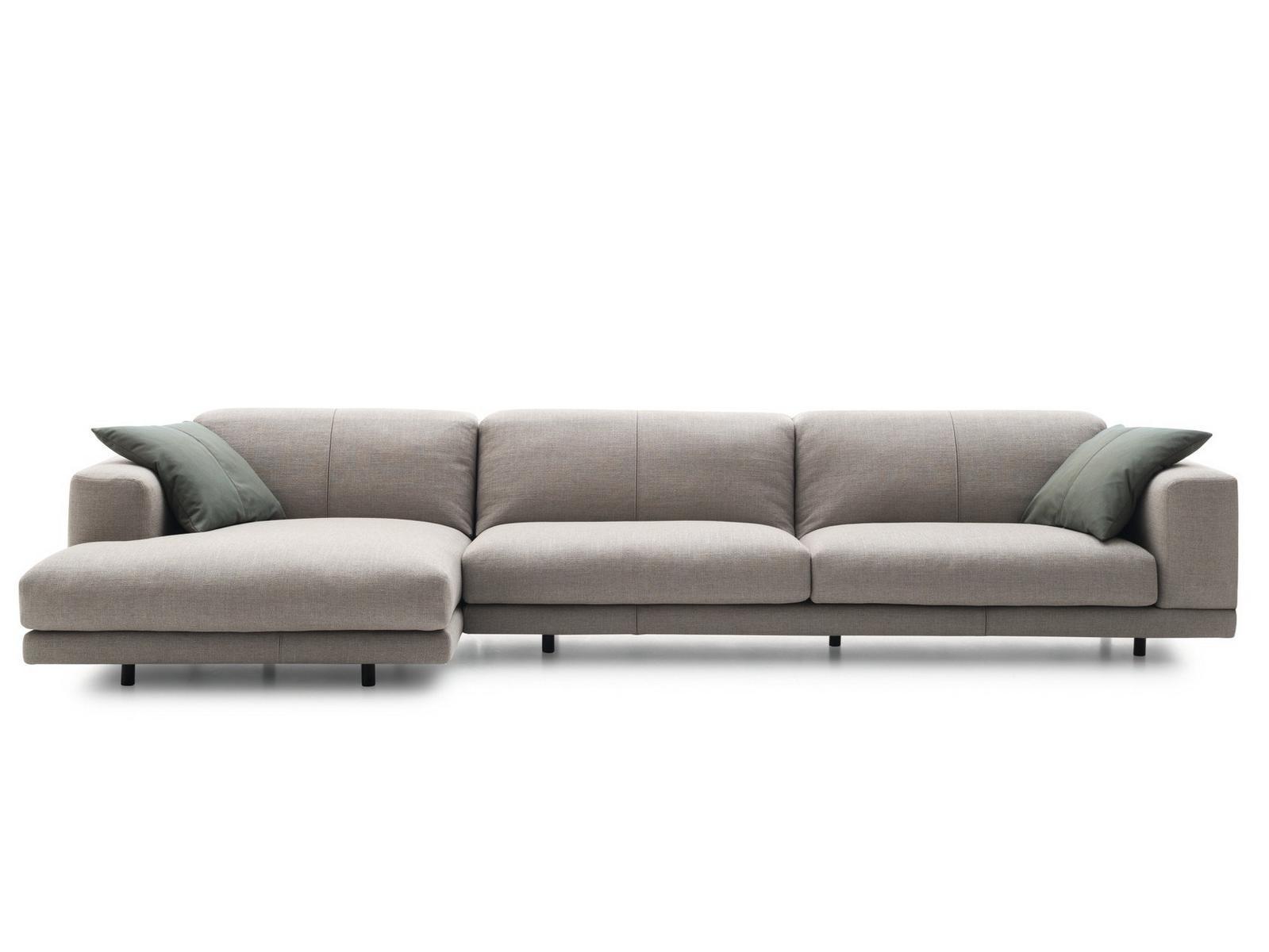 3 seater fabric sofa with chaise longue | Nevyll High by Ditre Italia
