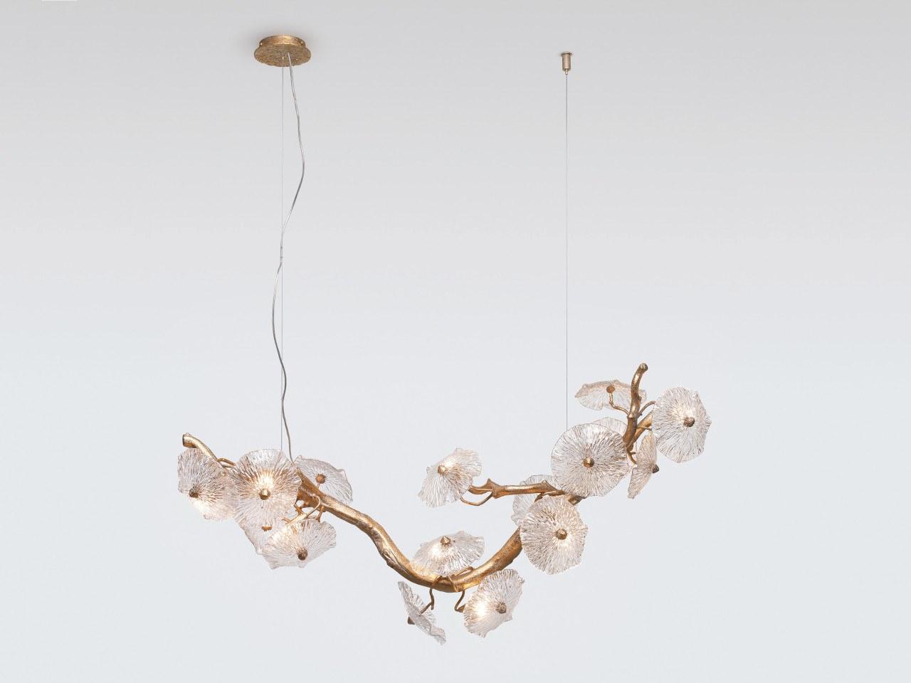 Handmade bronze pendant lamp | Nenufar Ct3377/12 by Serip