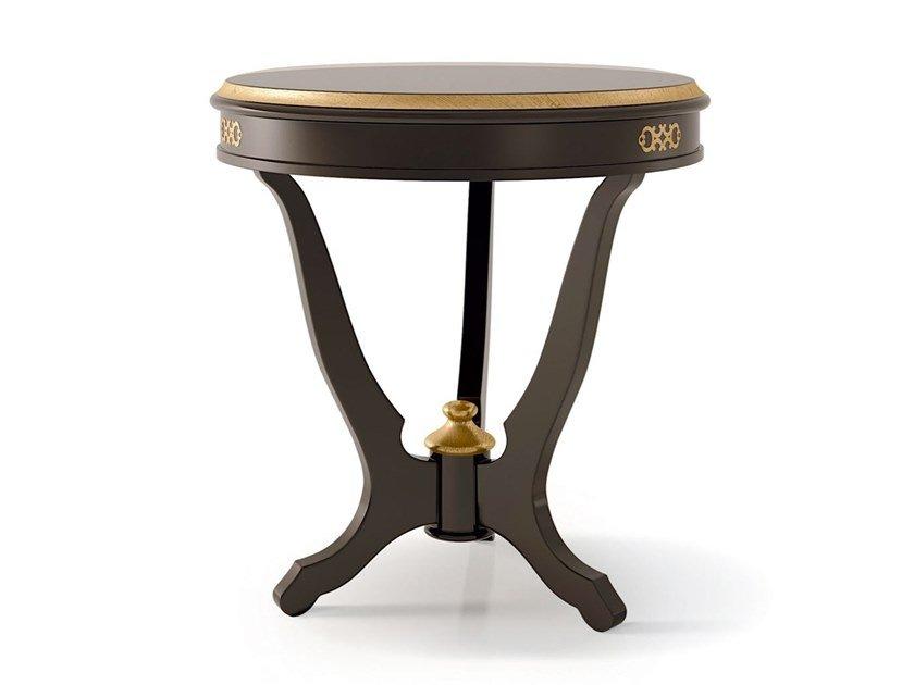 Round wooden coffee table with 3-star base | 6430 by Carpanese home