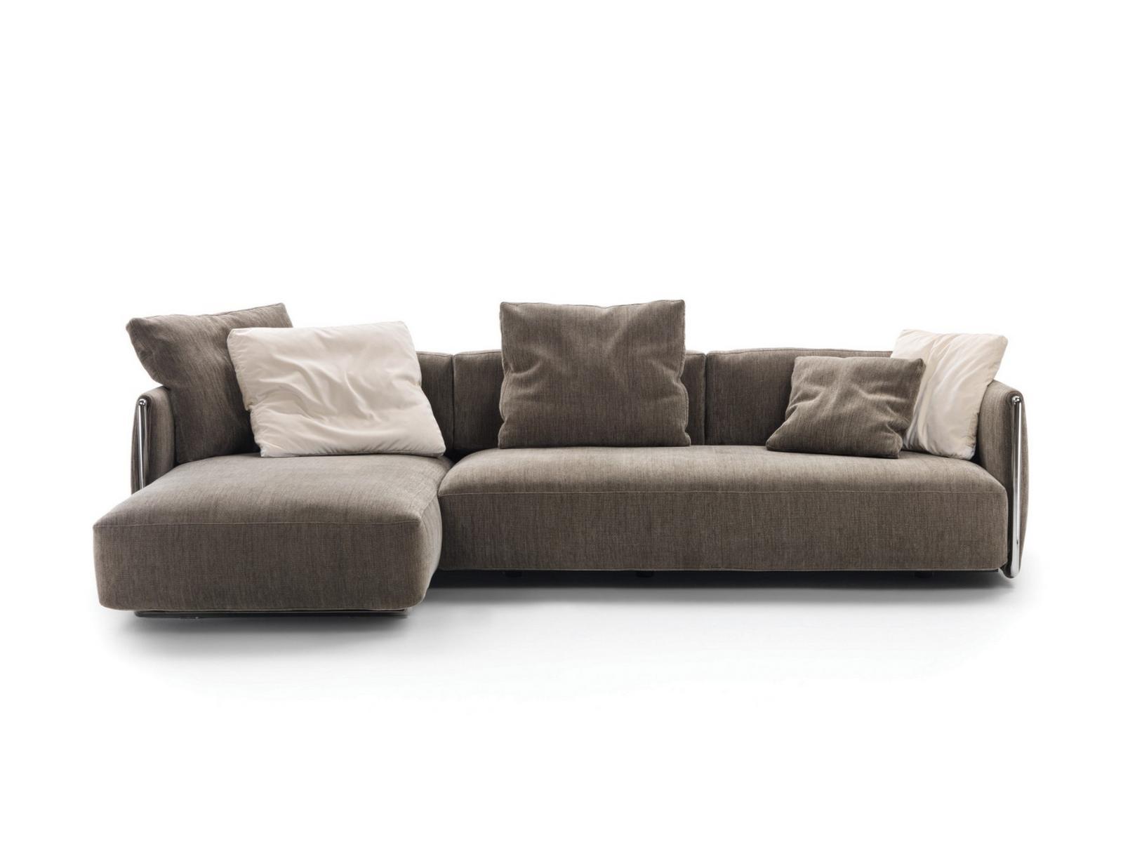 Sectional fabric sofa with chaise longue | Edmond by Flexform