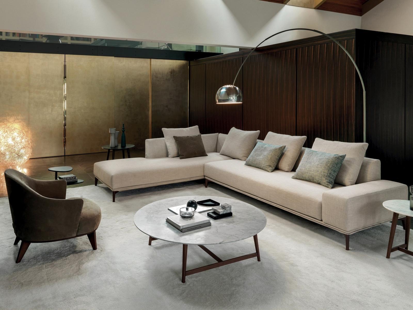 Sectional fabric sofa with chaise longue | Overplan by Desiree