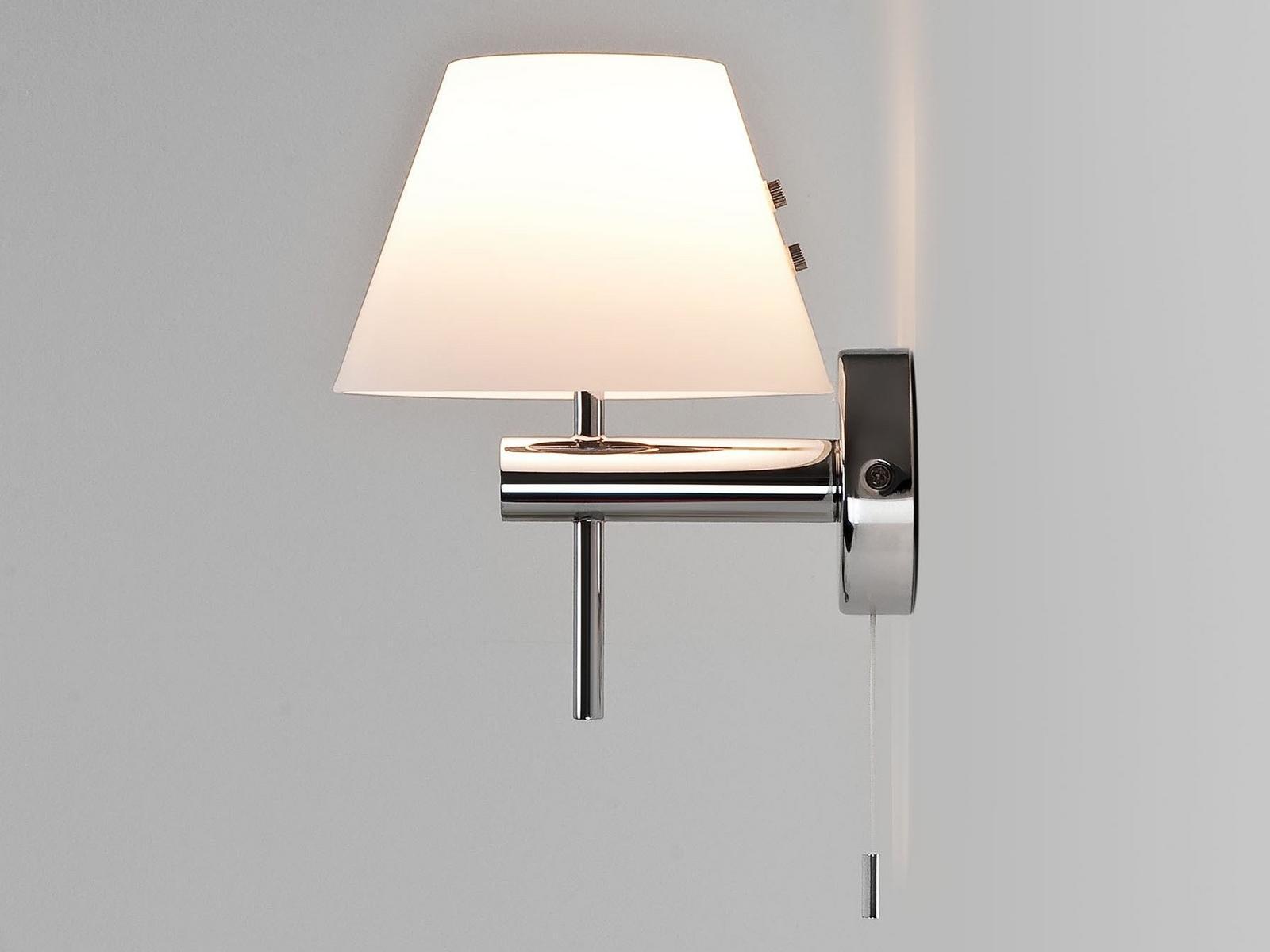Glass and steel wall light for bathroom | Roma Switched by Astro lighting