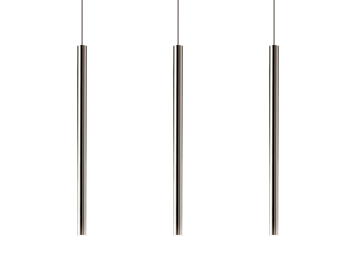 LED chrome plated pendant lamp | Canna Nuda Metallo by Nemo