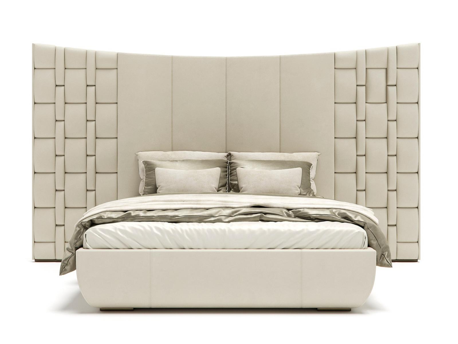Leather king size bed with upholstered headboard | Jubilee Xl by Capital Collection