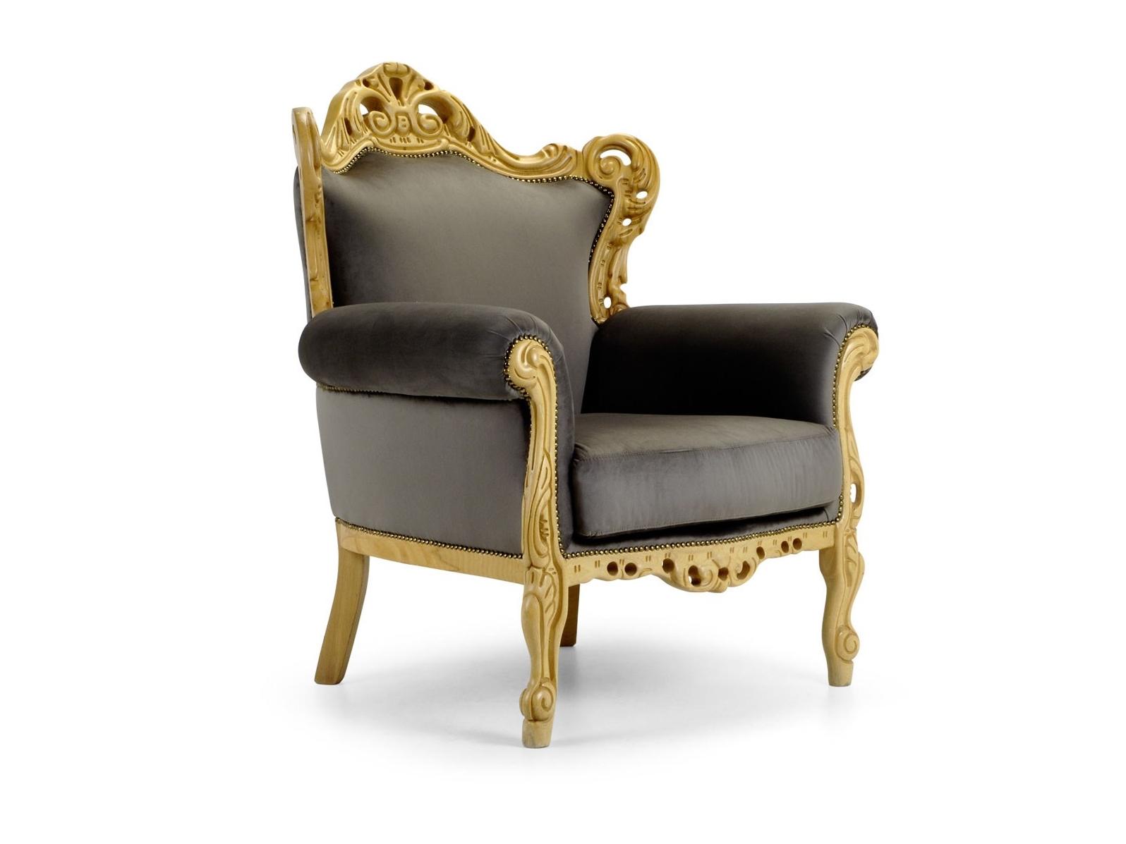 Upholstered fabric armchair | Barokko by Domingo salotti