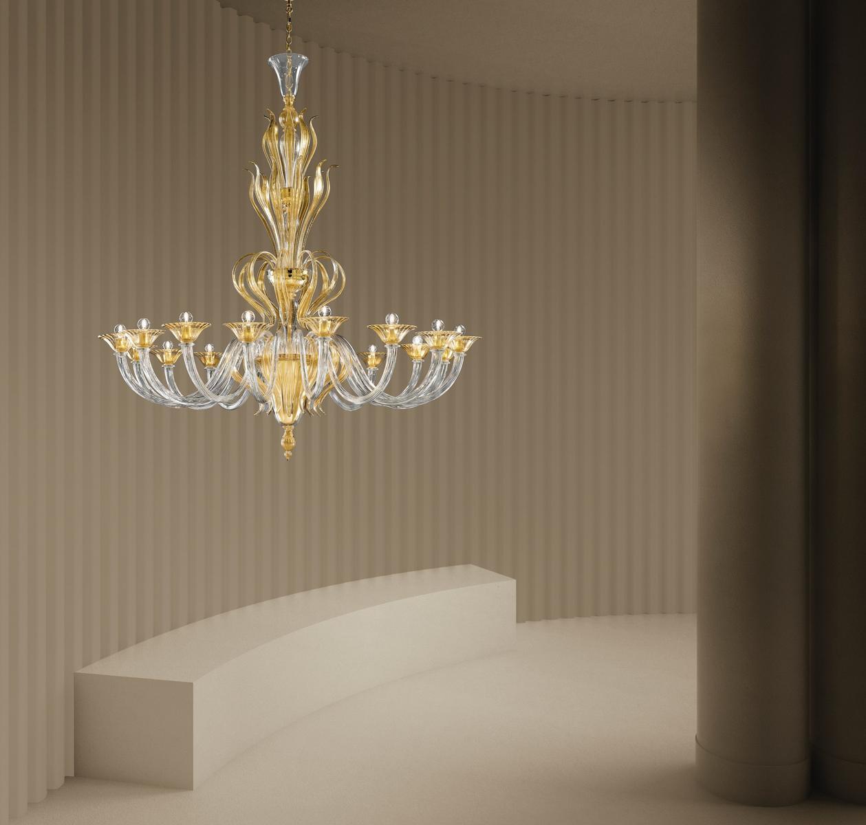 Glass chandelier | Pisani by Sylcom