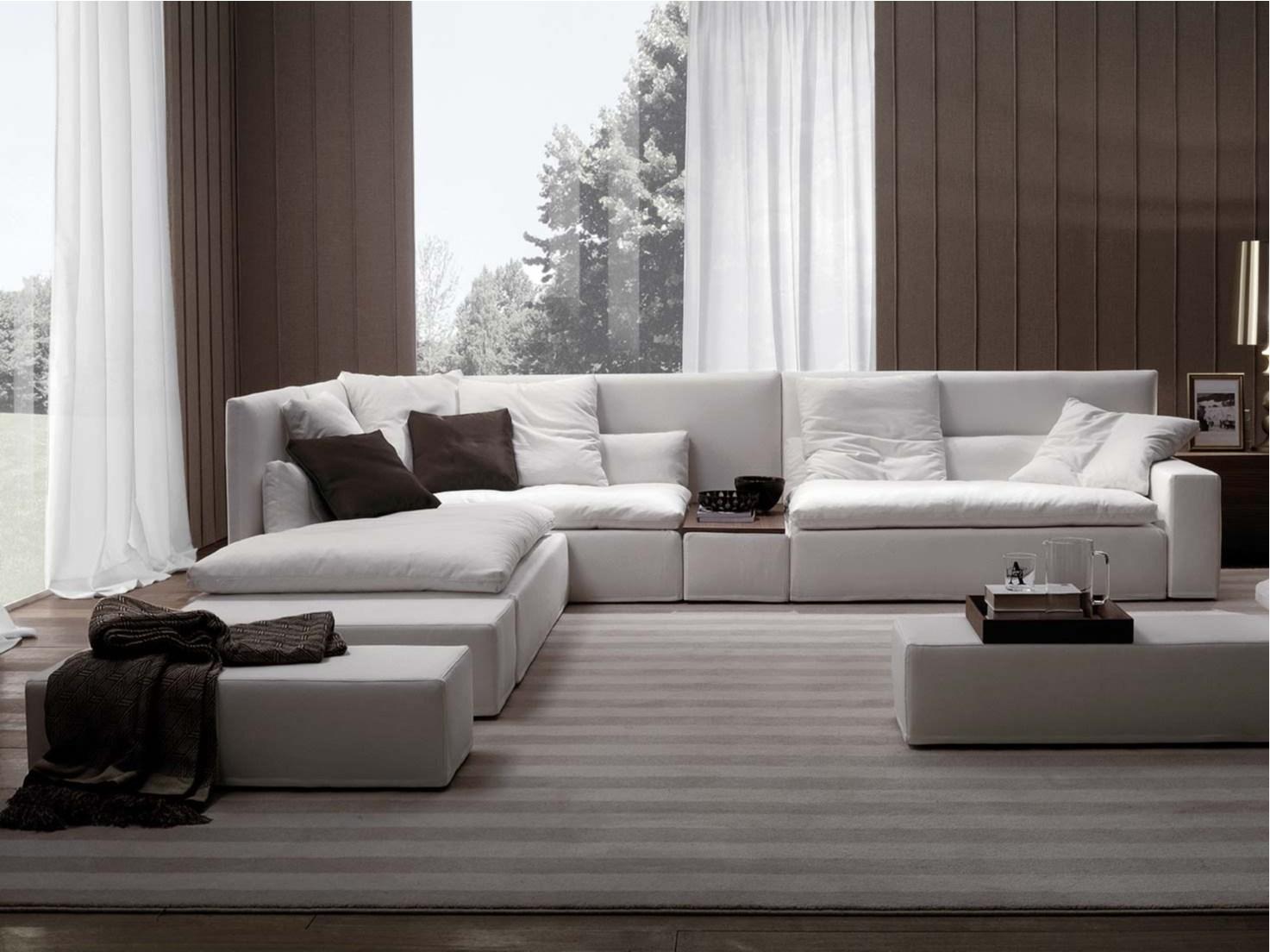 Sectional high-back fabric sofa | Dominio by Frigerio