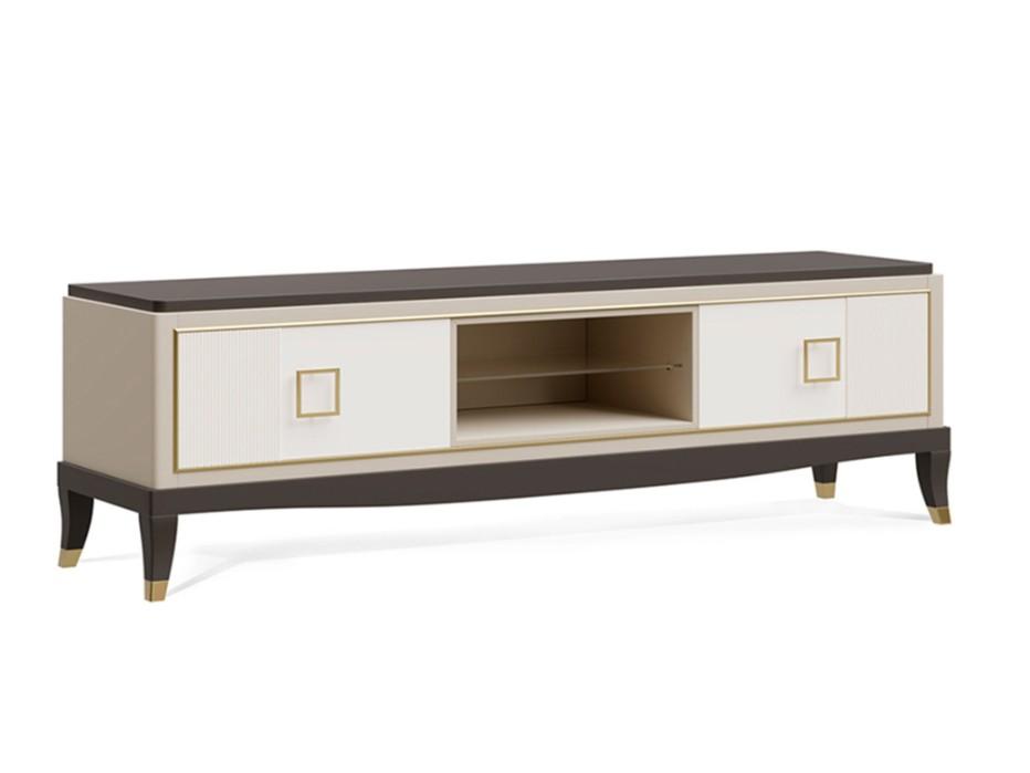 Low wooden TV cabinet with drawers | Pr.217 by Stella del Mobile