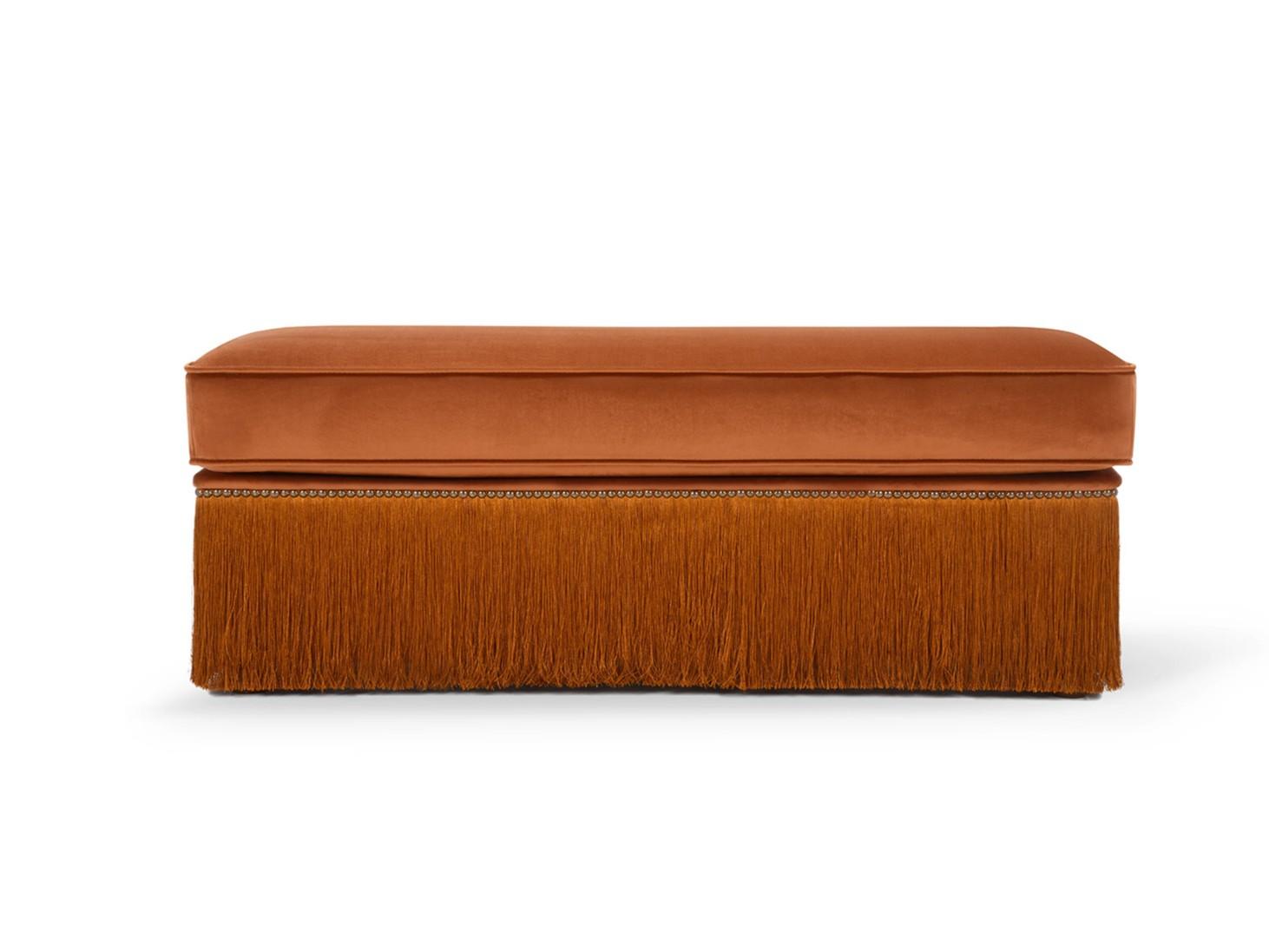 Upholstered rectangular fabric pouf | Dione by Domingo salotti