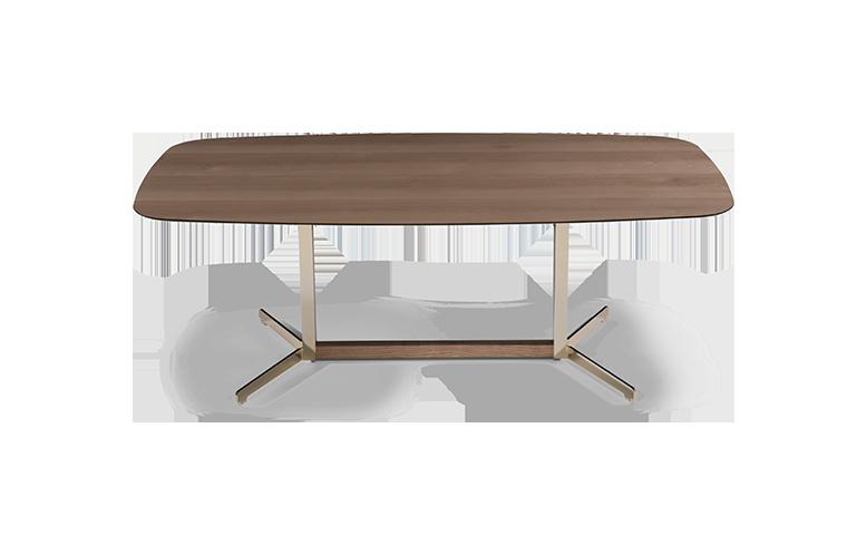 Rectangular wood veneer table | Campus by Natuzzi Italia