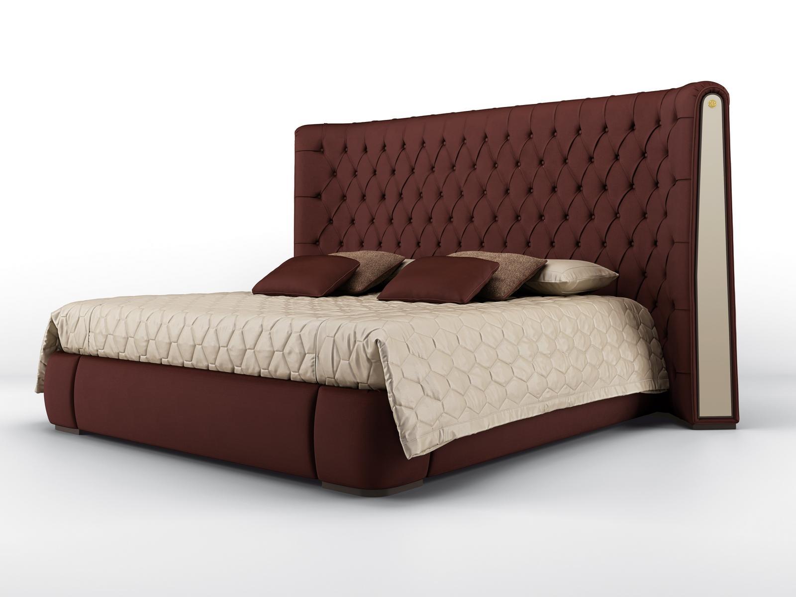 Velvet bed with tufted headboard | Hermitage by Bruno Zampa