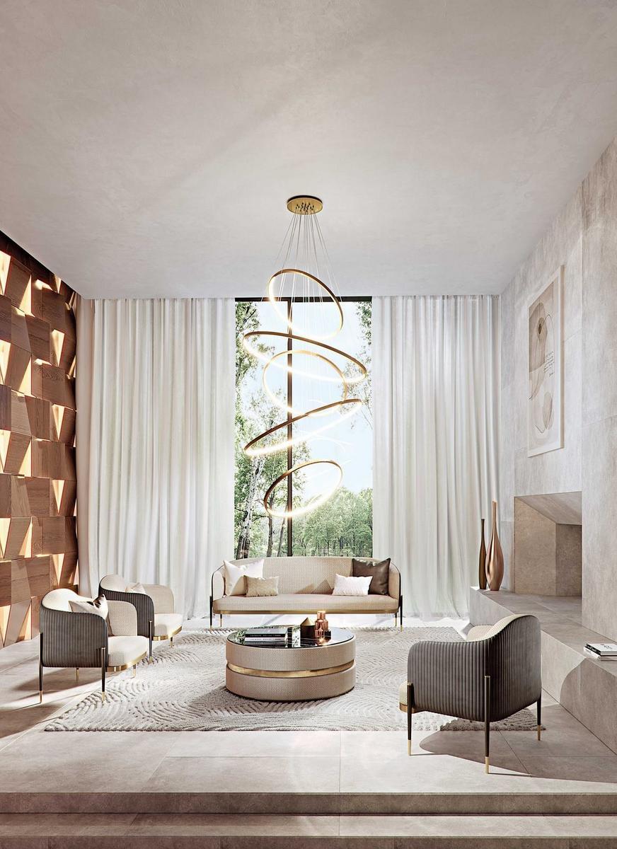 Round fabric coffee table | Cookie 100 by Capital Collection