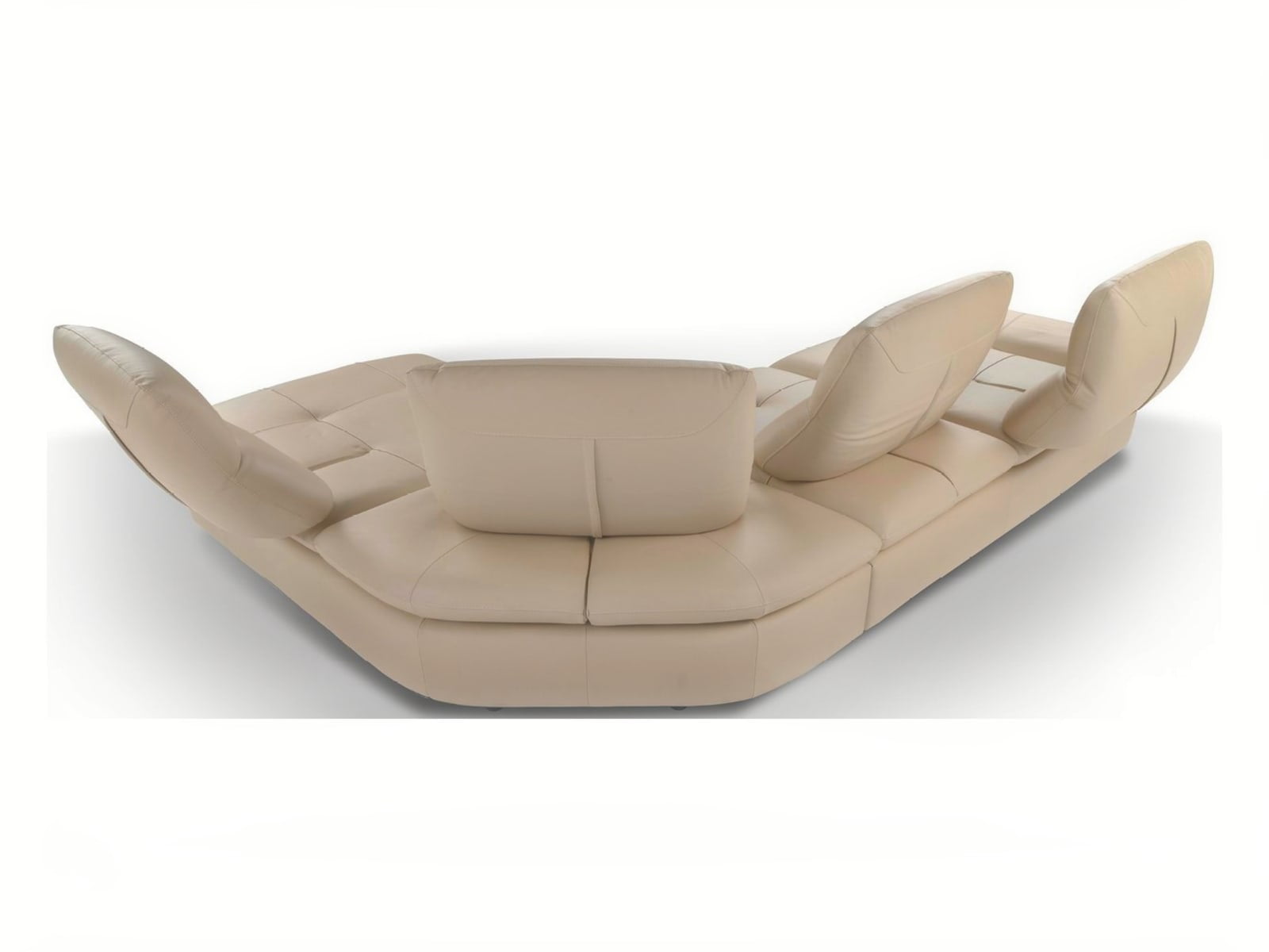 The Alba sofa features adjustable backrests, headrests, and armrests for customized comfort and can double as a day bed with its removable covers. | Alba by Calia Italia