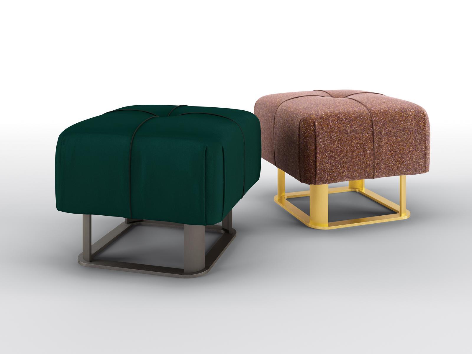 Square velvet pouf | Belle by Bruno Zampa