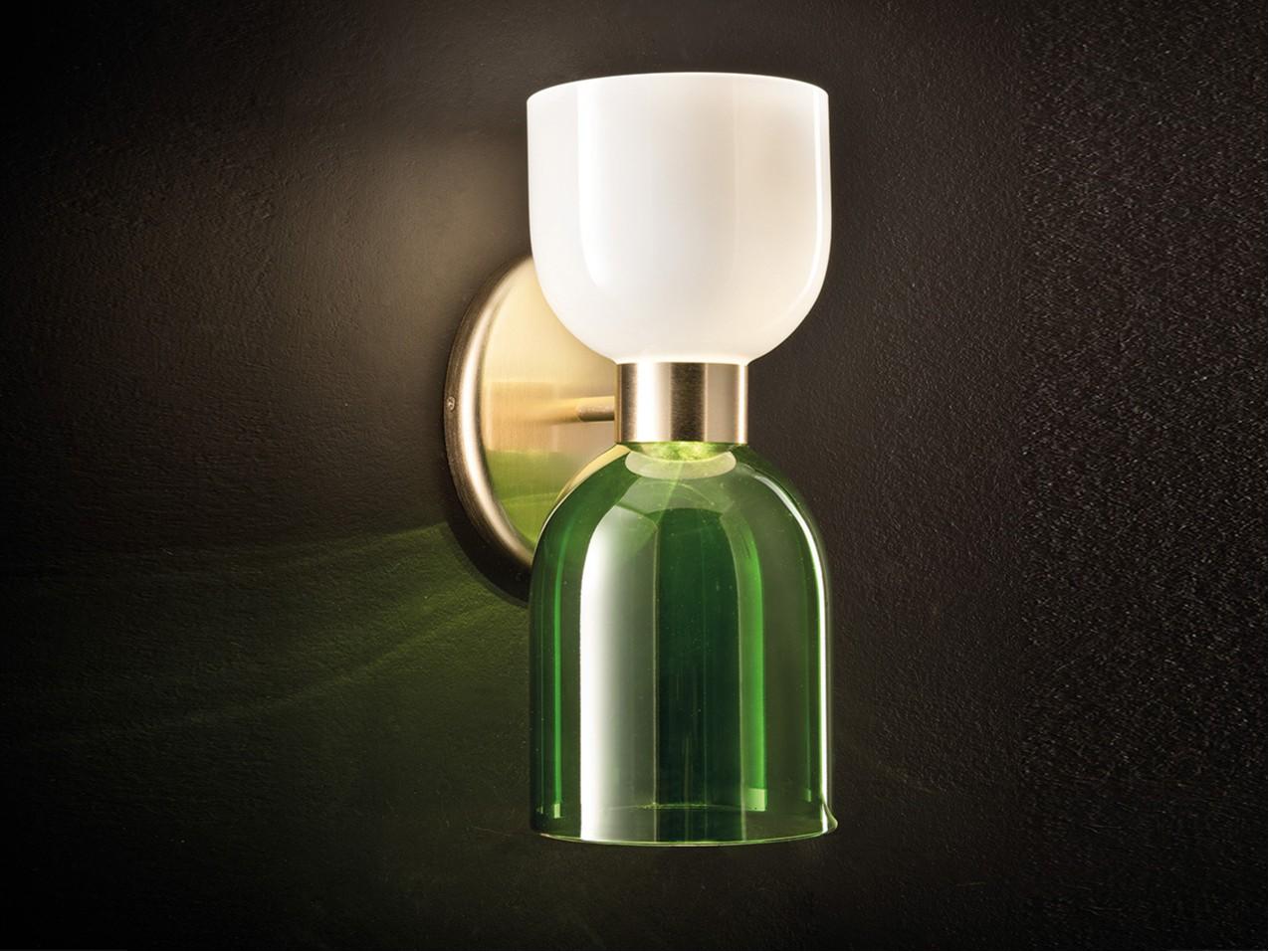 LED glass wall lamp with fixed arm | Caterina 4026/ap2 by Italamp
