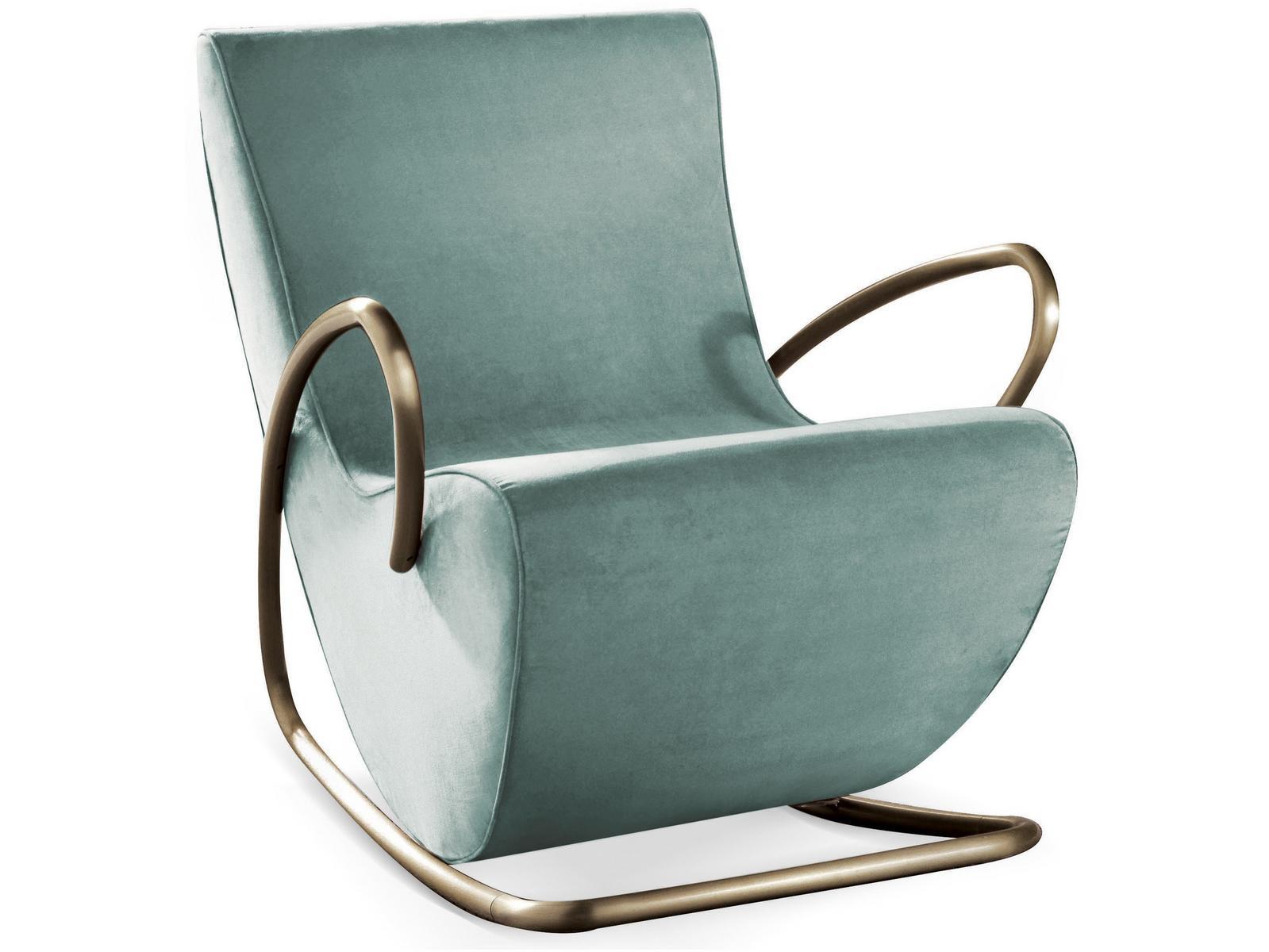 Rocking fabric armchair with armrests | Camilla by Cantori