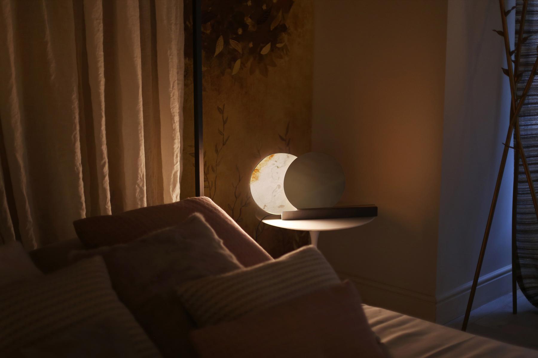 LED alabaster and brass table lamp | Alchemie T by Catellani & Smith