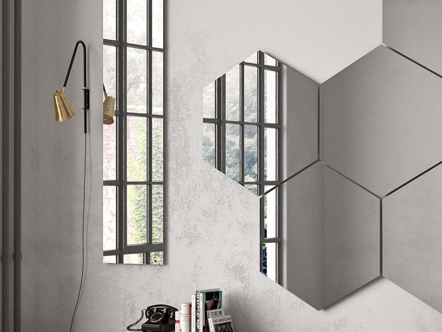 Wall-mounted mirror | Geometrika Esagonale by Pianca