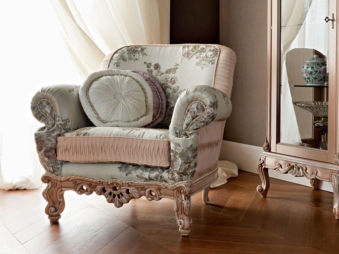 Upholstered fabric armchair with armrests | 12423 by Modenese Gastone