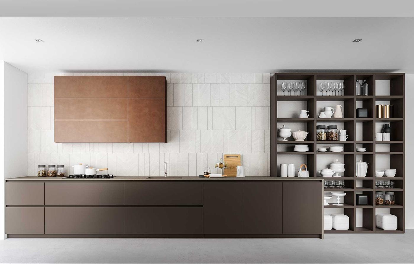 Uv lacquered kitchen without handles ALF Valdesign Logica L90