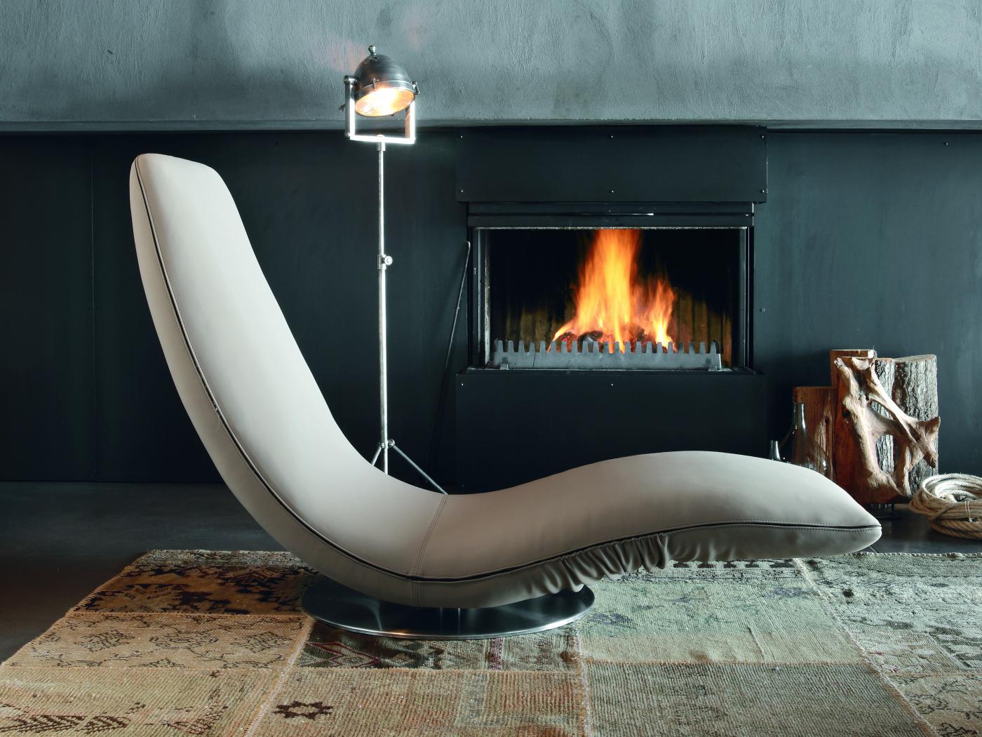 Leather armchair / Chaise longue | Ricciolo by Tonin Casa
