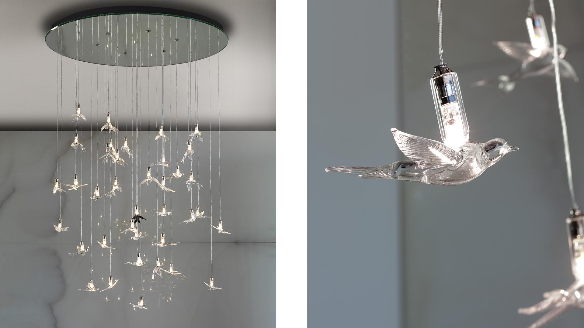 LED Murano glass pendant lamp | Rondini by Reflex