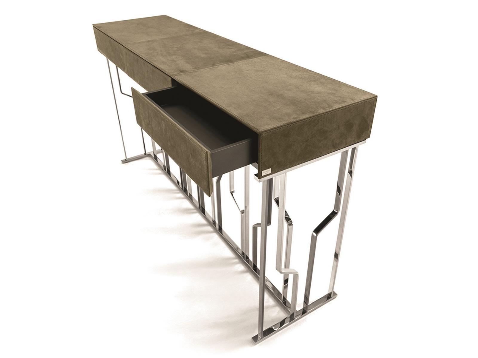 Rectangular metal console with drawers | Ginza Evo by Longhi