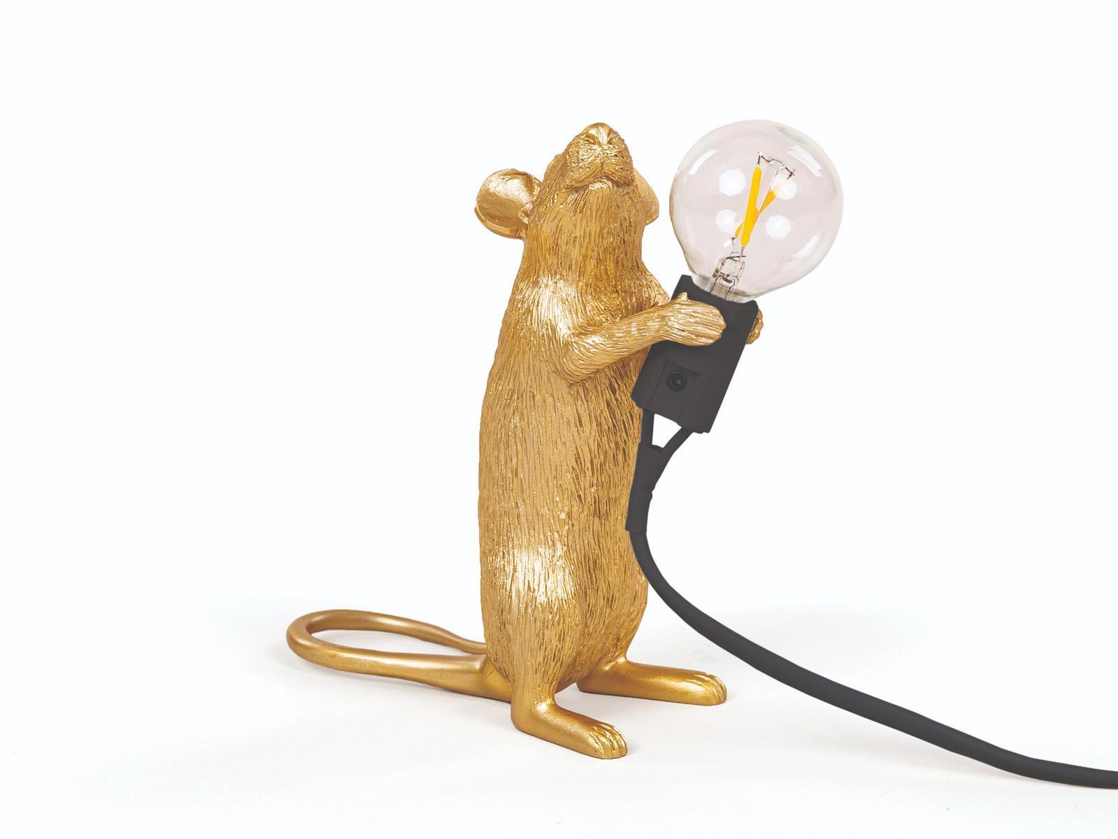 LED resin table lamp | Mouse Lamp Gold - Step by Seletti