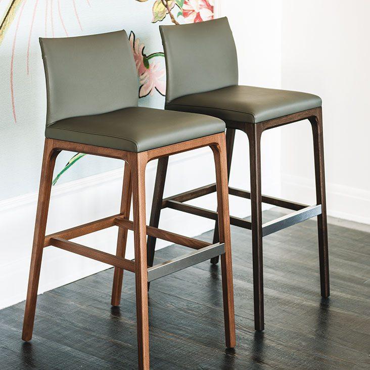 Leather bar chair | Arcadia by Cattelan Italia