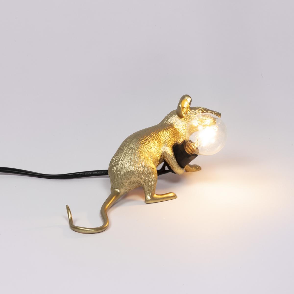 LED resin table lamp | Mouse Lamp Gold - Lop by Seletti