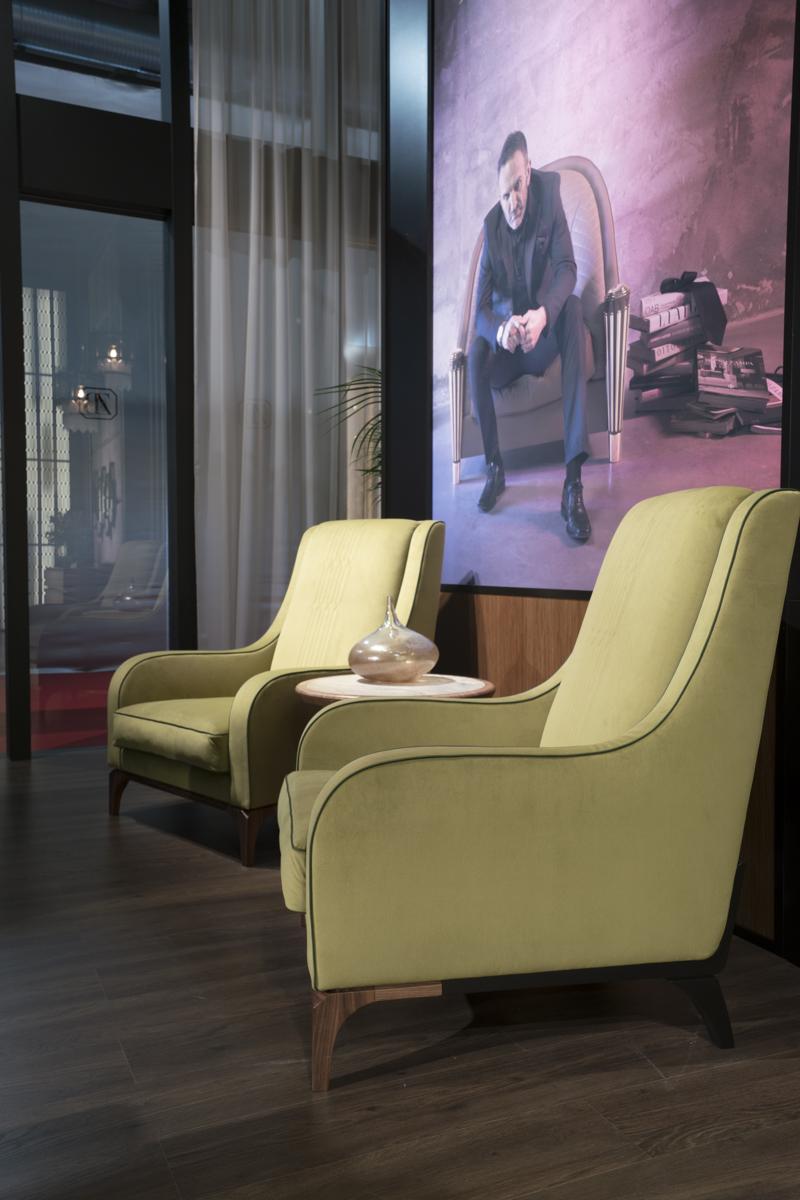 Fabric armchair with armrests | Ariel by Bruno Zampa