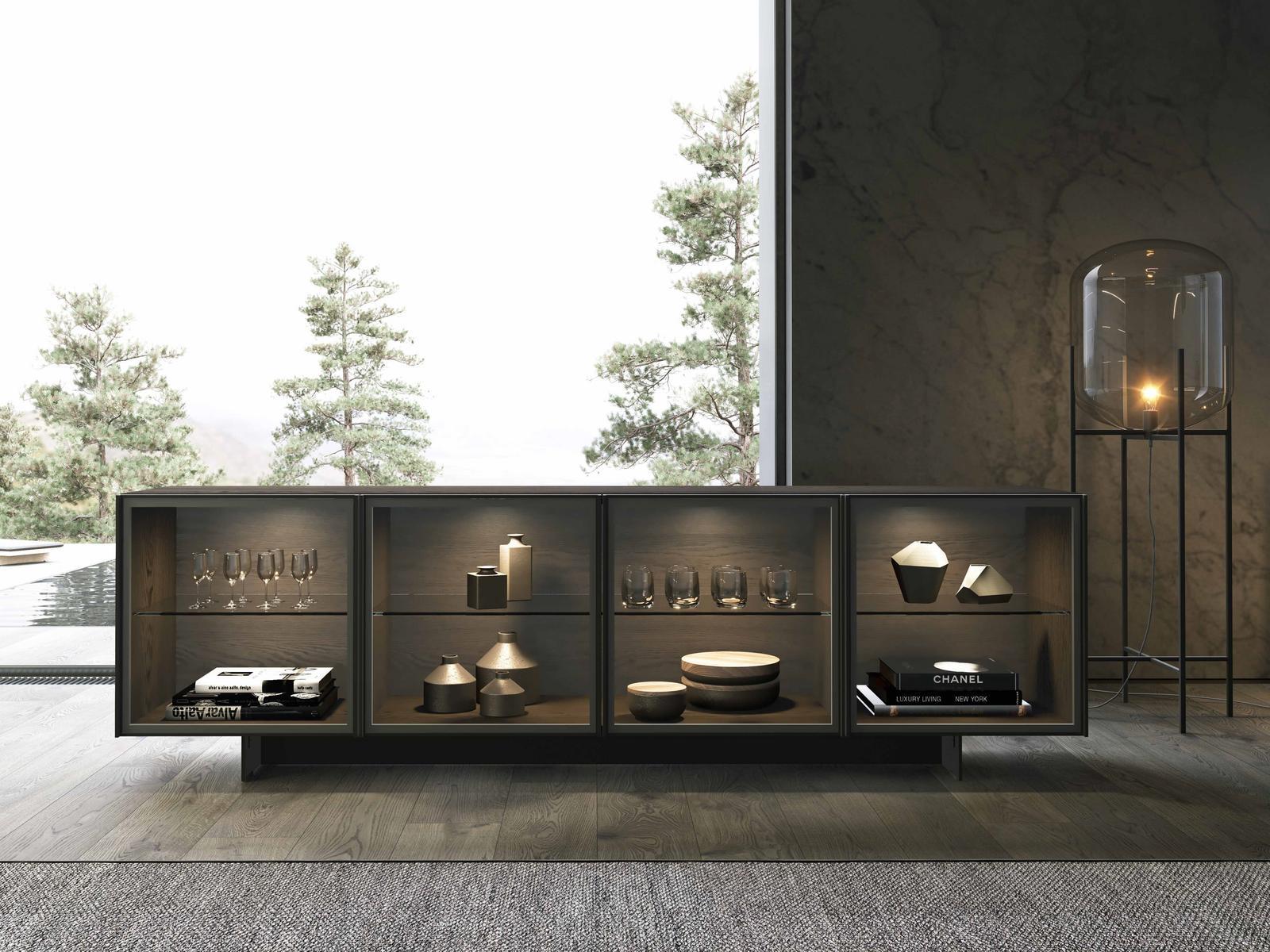 Display cabinet with integrated lighting | Thelma by Olivieri