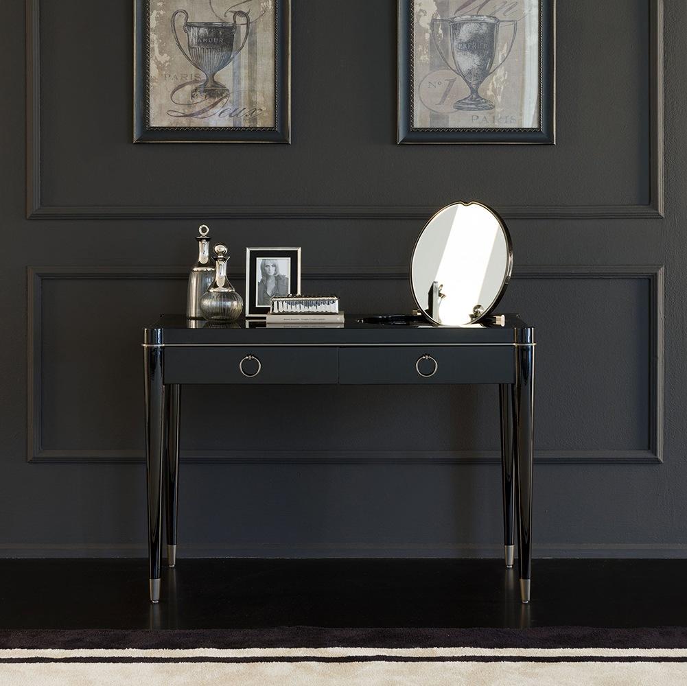 Rectangular leather writing desk with drawers | Ambra by Galimberti Nino