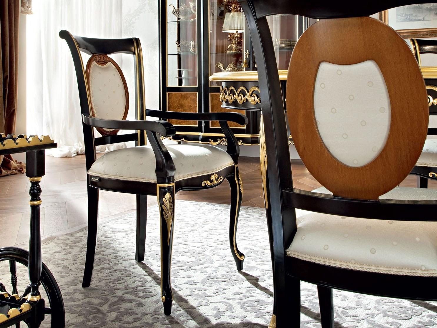 Upholstered chair with armrests | 12510 by Modenese Gastone