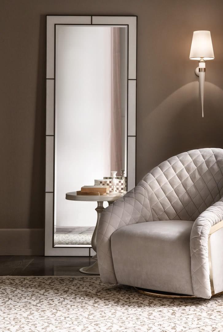 Rectangular leather mirror | Amelia by Cantori