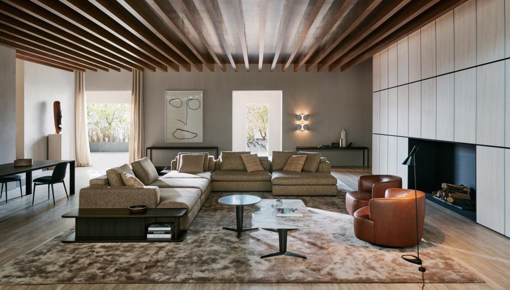 Sectional fabric sofa | Albert by Molteni