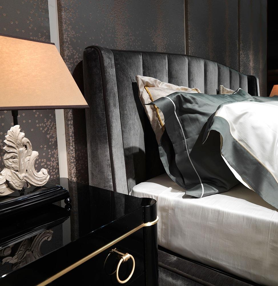 Leather bed with upholstered headboard | Zaffiro by Galimberti Nino