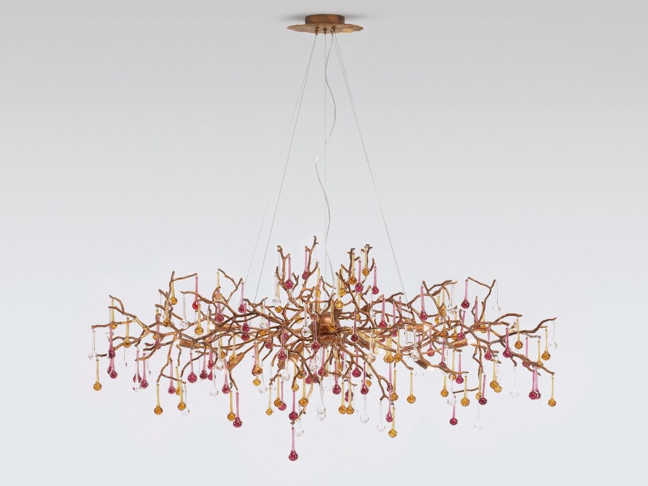 Halogen bronze pendant lamp | Bijout Ct3263/12 by Serip